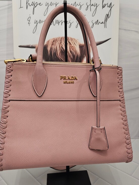 Prada Handbags - Prada Paradigm Saffiano Leather Tote Pink Authentic Crossbody Satchel